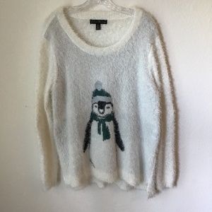 Fuzzy Penguin Sweater XL
